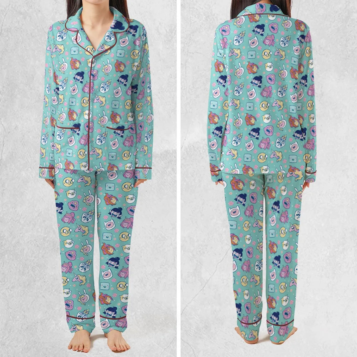 Adventure Time Floral Pattern Pajamas Set