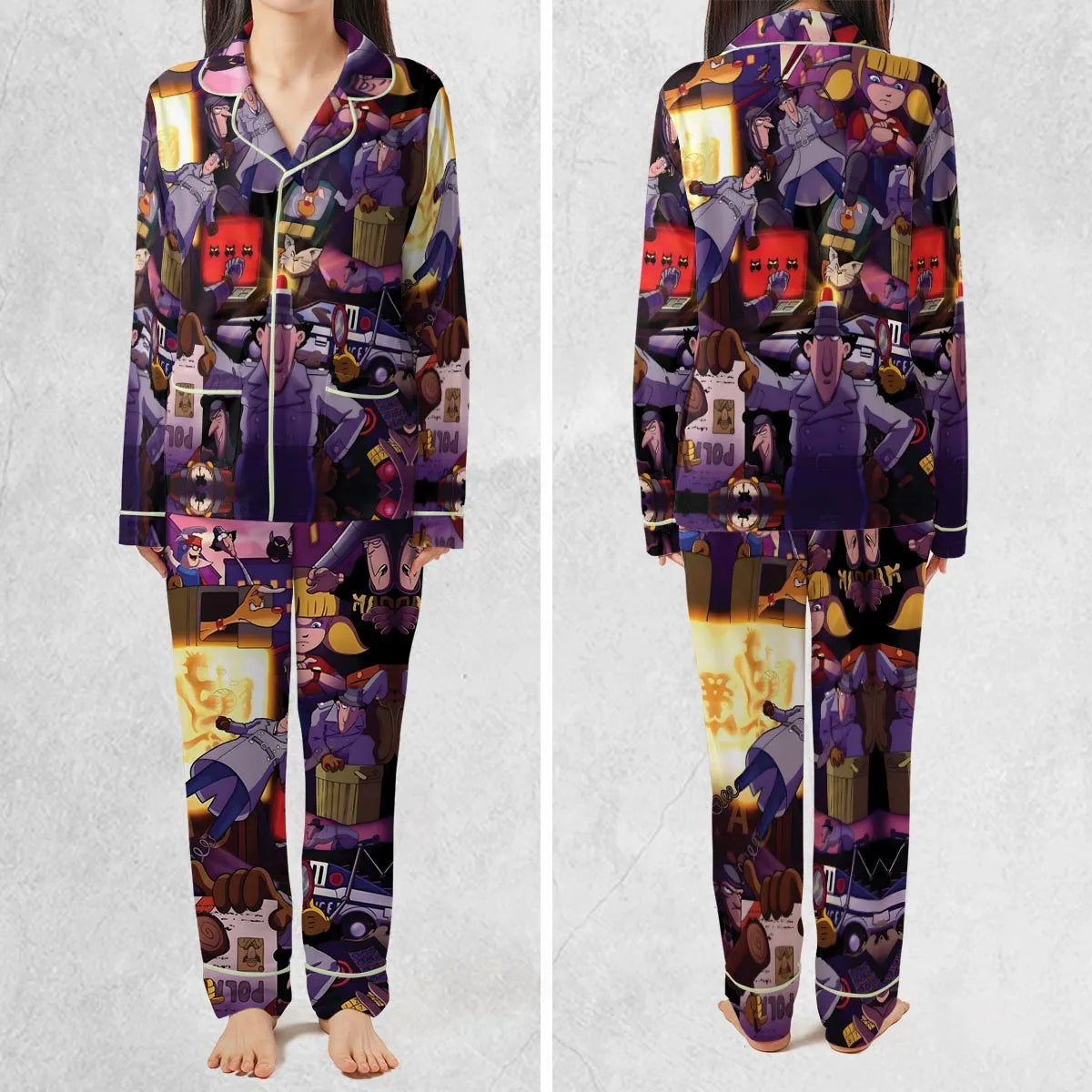 80s Cartoon Inspector Gadget Collage Pajamas Set