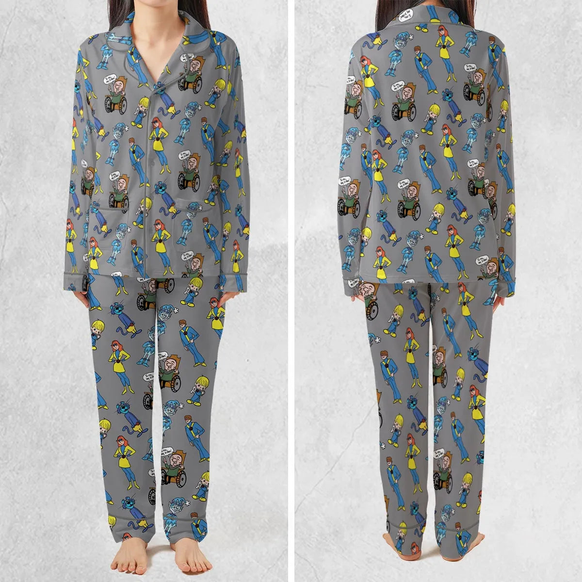 70s Saturday Morning Superhero Cartoon Pajamas Set