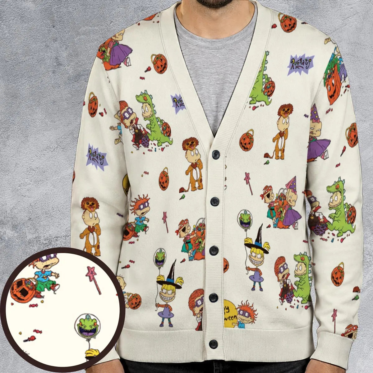 Rugrats Happy Halloween Pattern Cardigan