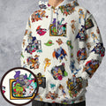 80s Famous Cartoon Characters Pattern All-over Print Hoodie