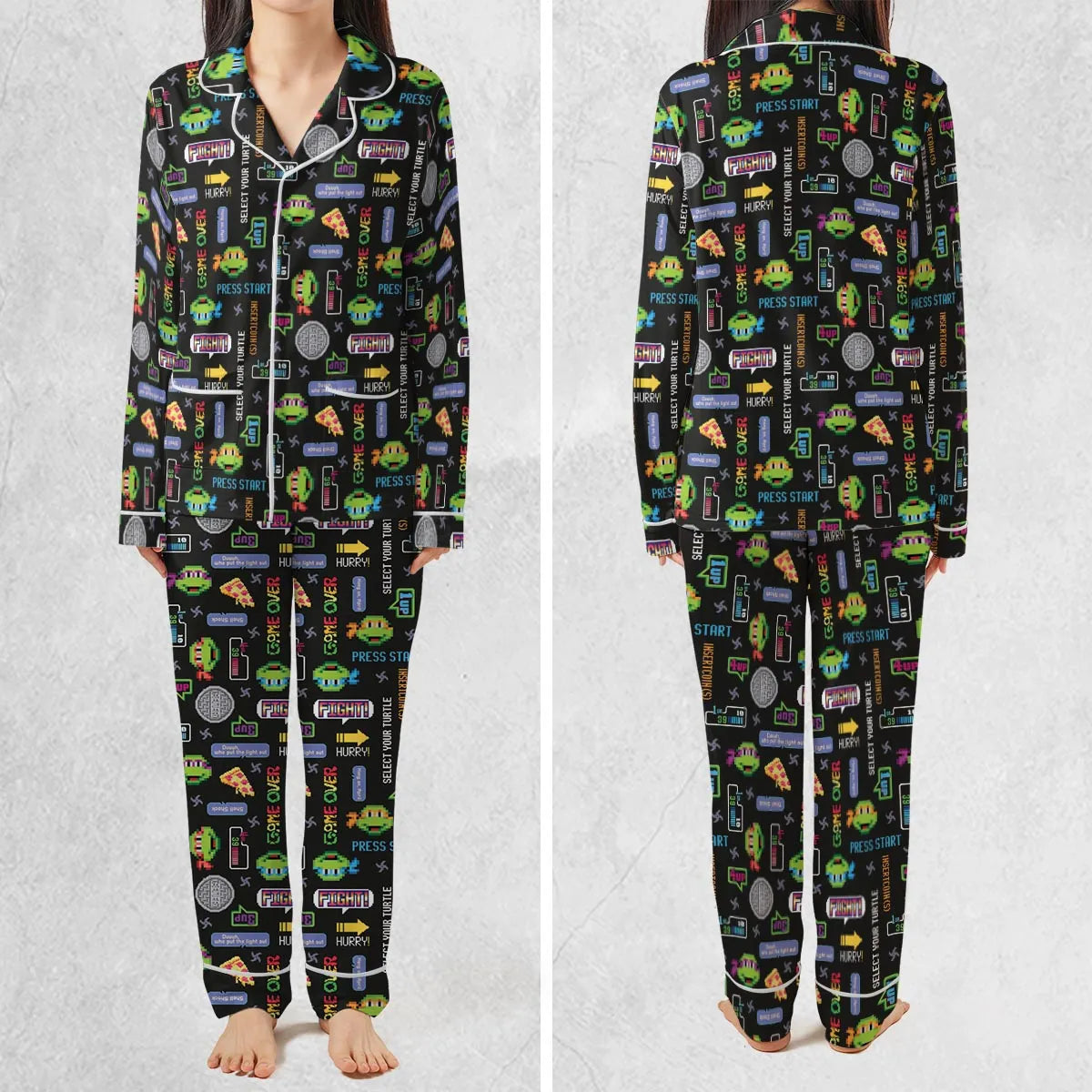 The TMNT Pixel Characters Pajamas Set