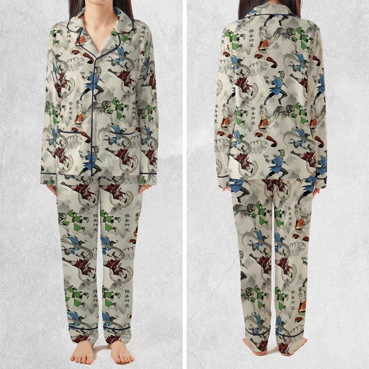 Aang Katara Toph Beifong Sokka Avatar The Last Airbender Pajamas Set