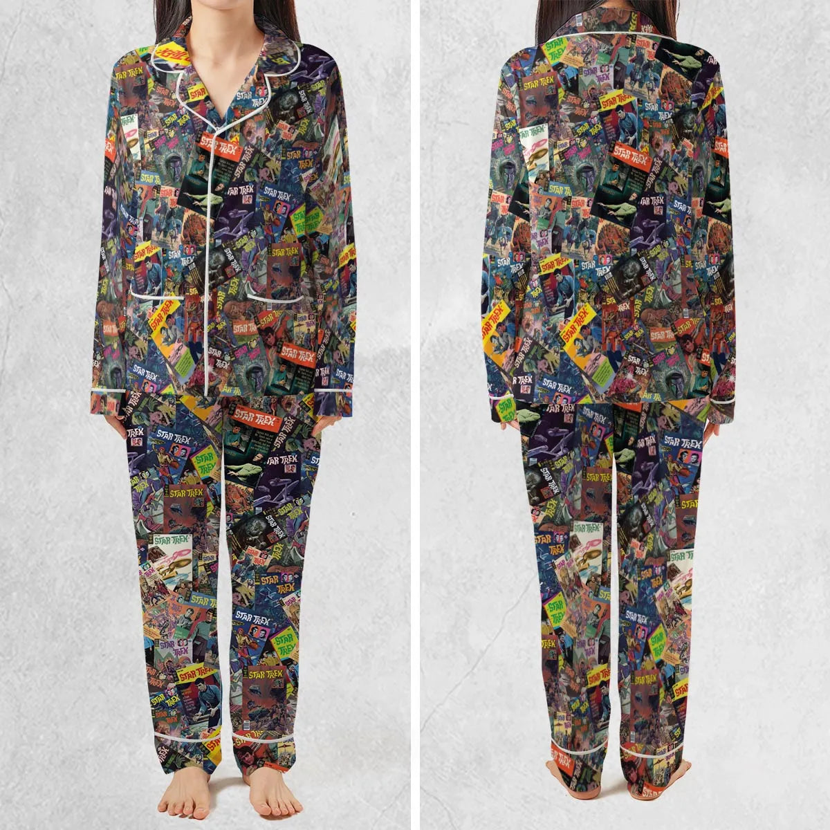 Vintage 1970s Star Trek Comic Books Collage Pajamas Set