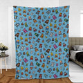 8-bit Breakfast Cereal Icons Fleece Blanket