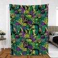 Oh Groovy Frankenstein Universal Horror Fleece Blanket