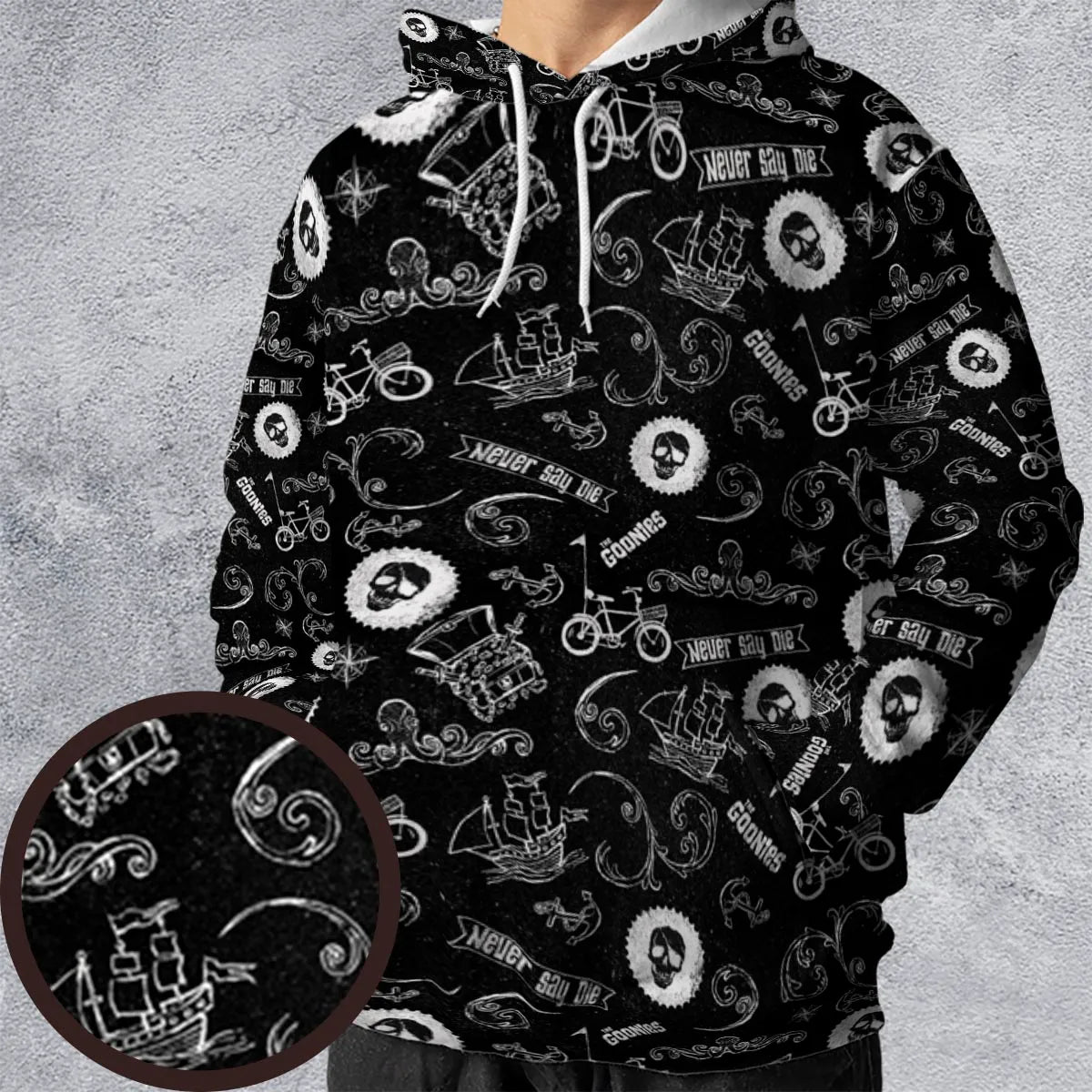 Never Say Die The Goonies Pattern All-over Print Hoodie