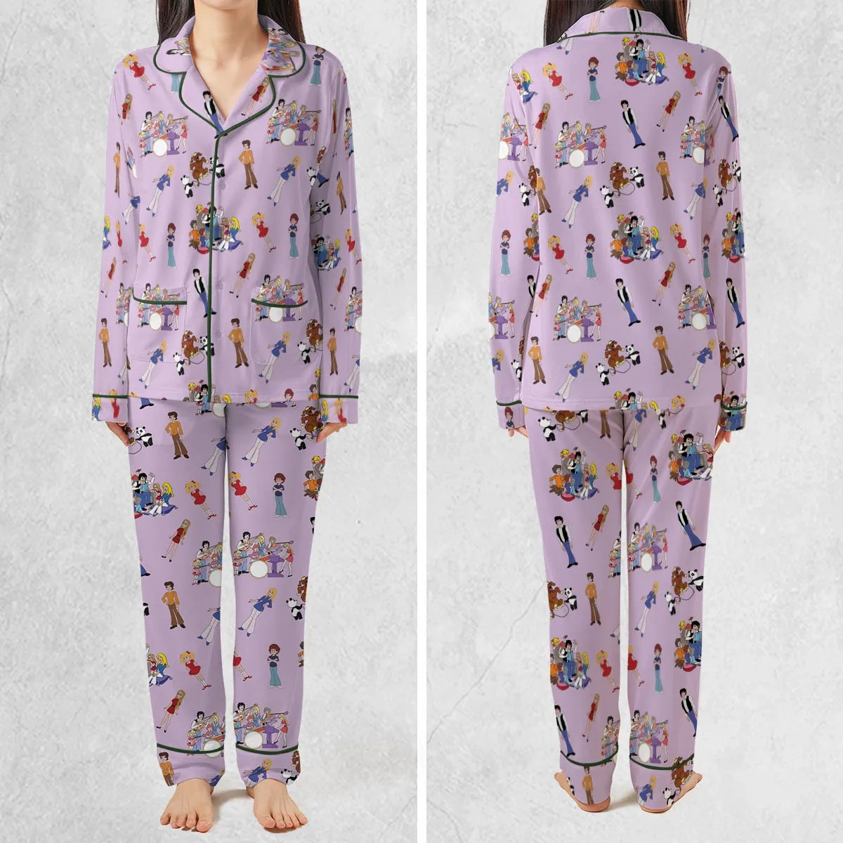 70s The Brady Kids Cartoon Pajamas Set