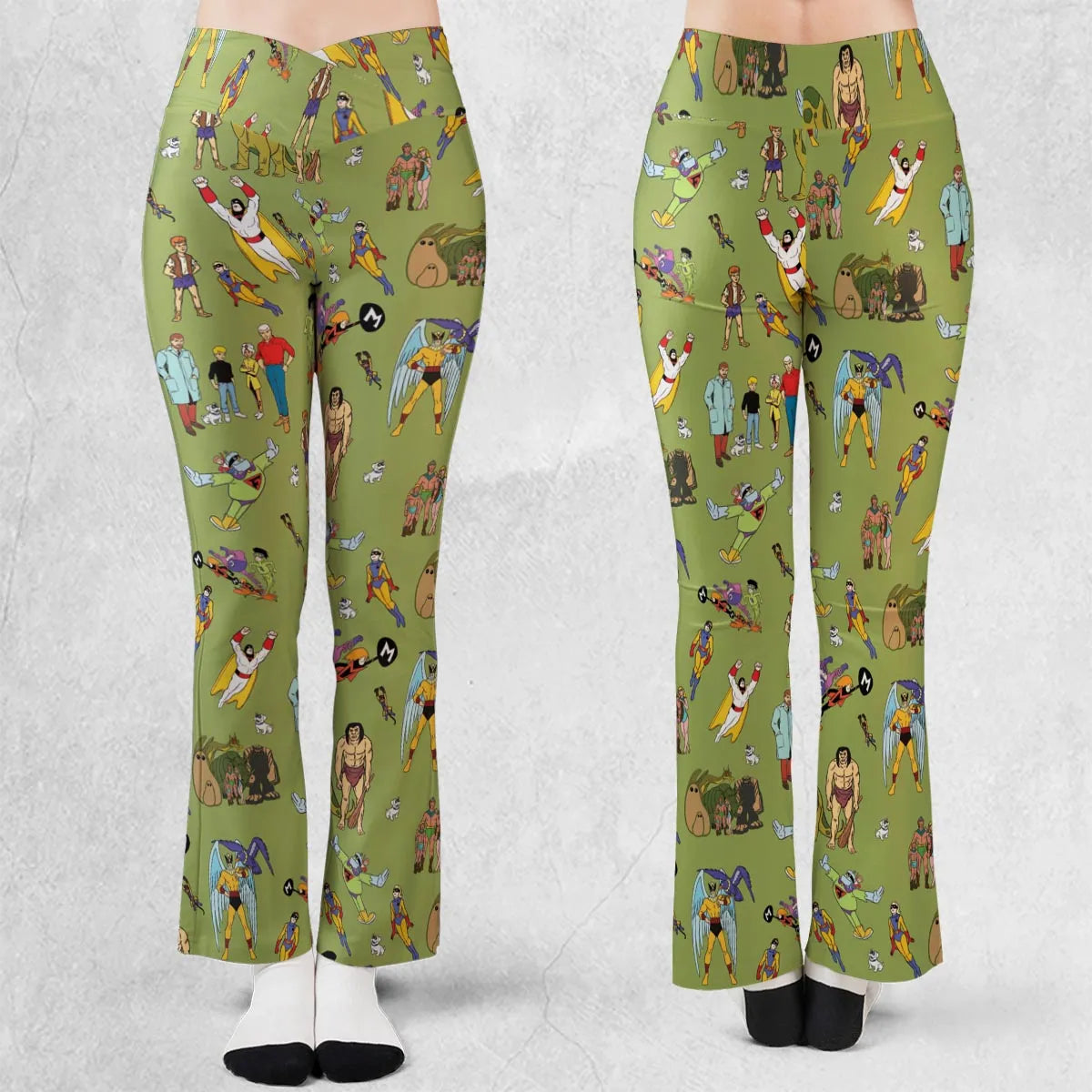 60s Vintage Characters Flare Leggings