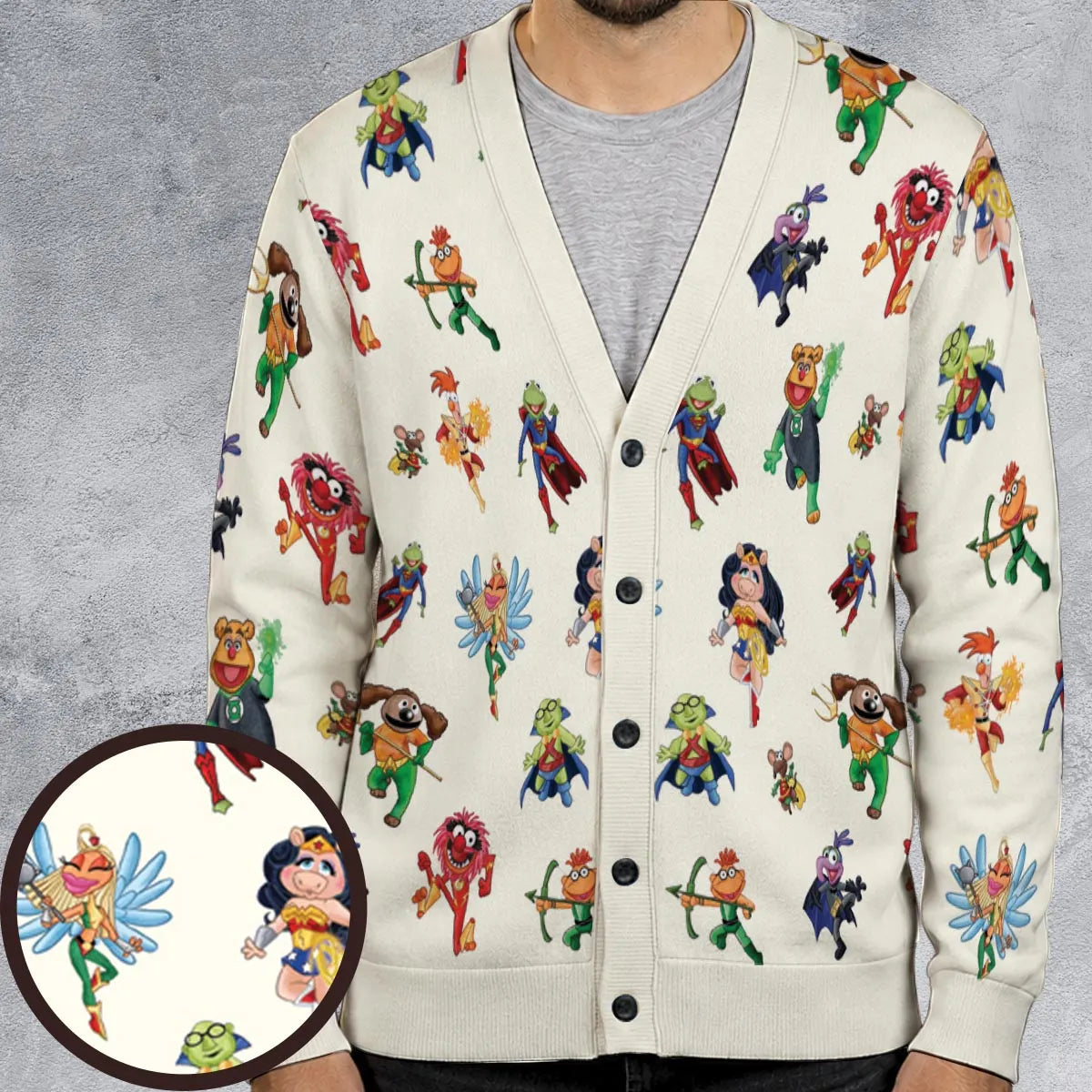 Super Muppet The Muppet Show and DC Universe Cardigan