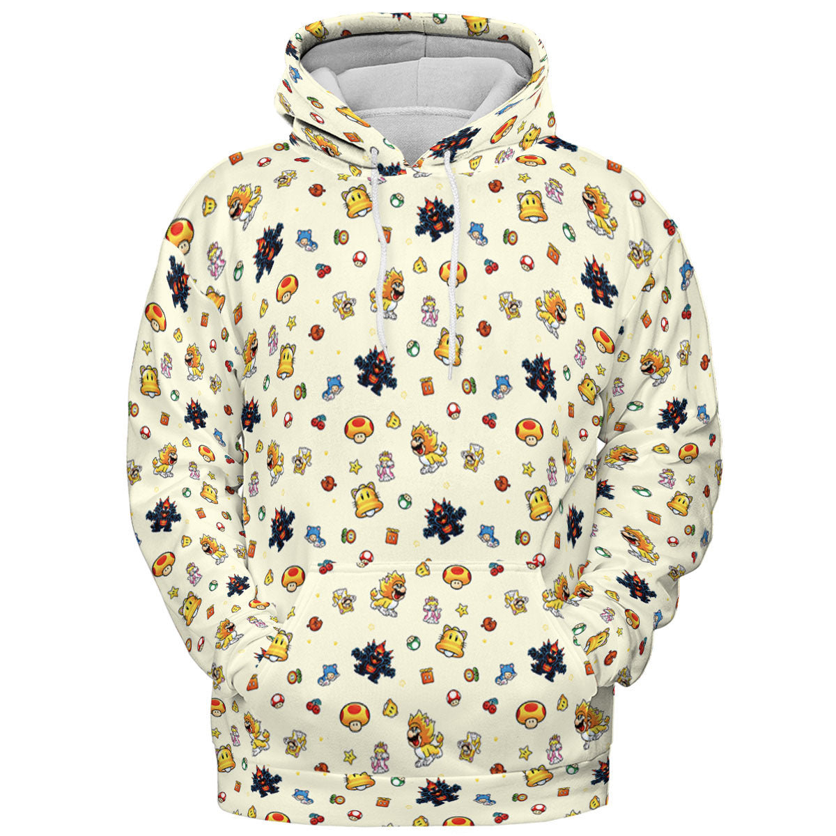 Super Mario Characters Pattern All-over Print Hoodie