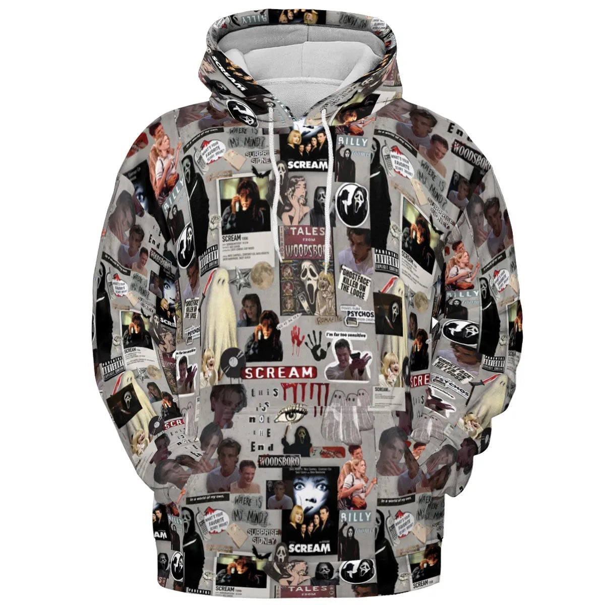 Crime Scene Scream Aesthetic Pattern All-over Print Hoodie