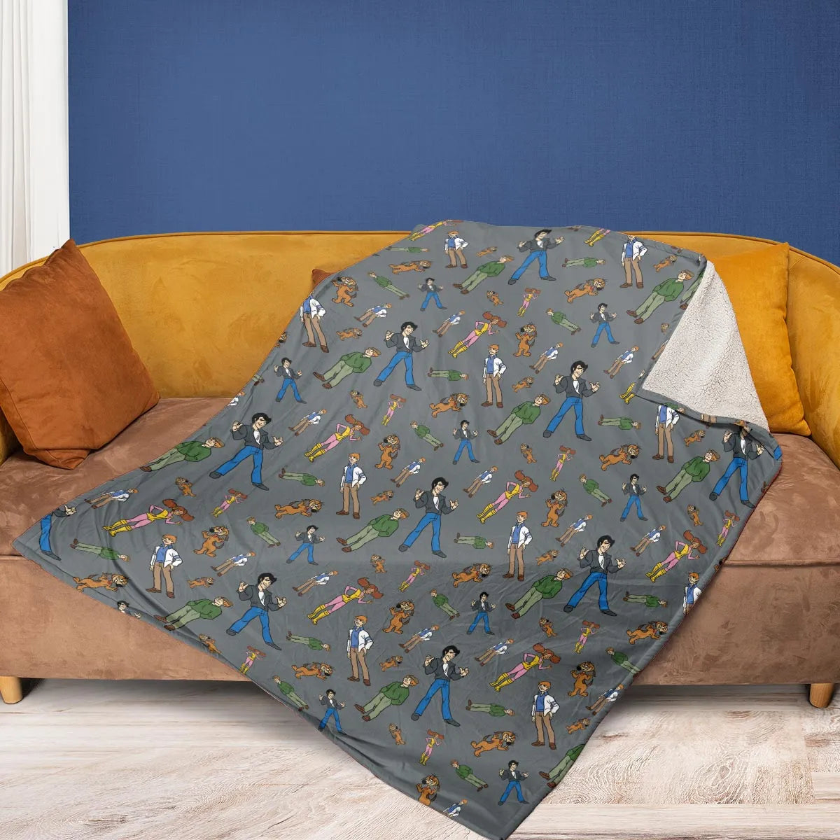 Nostalgic Gang The Fonz and the Happy Days Gang Fleece Blanket
