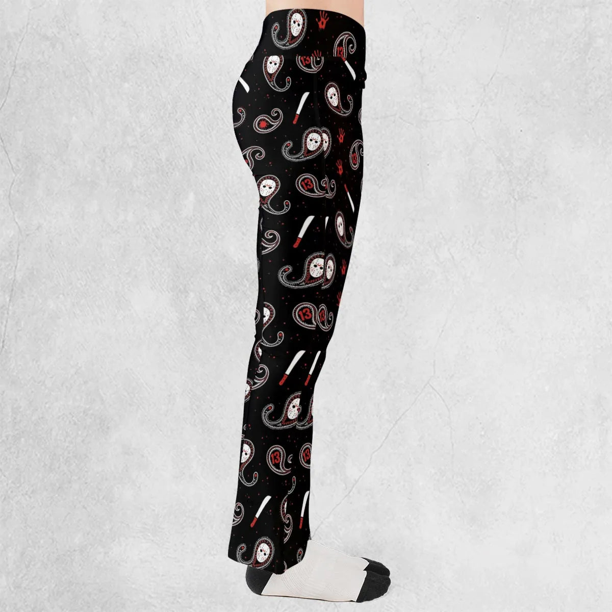 Jason Voorhees Friday The 13th Pattern Flare Leggings