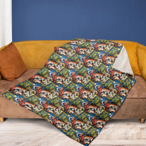 The Horror The Fright Dracula Frankenstein The Wolfman Monster Universal Pattern Fleece Blanket