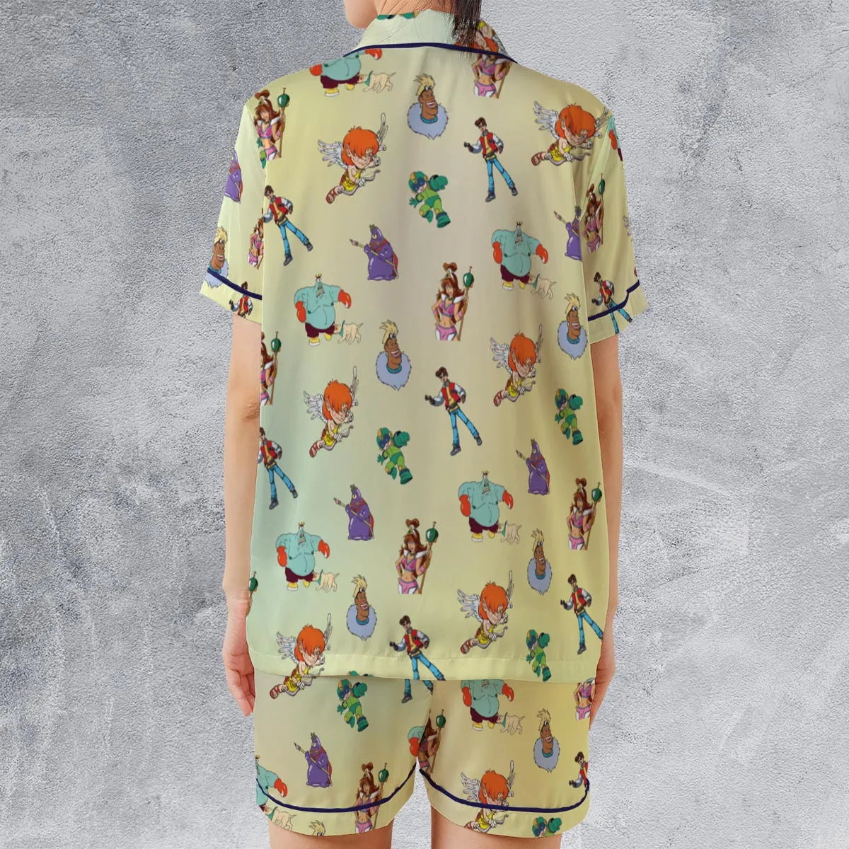 80s Captain N: The Game Master Characters Satin Short-Sleeve Pajamas Set