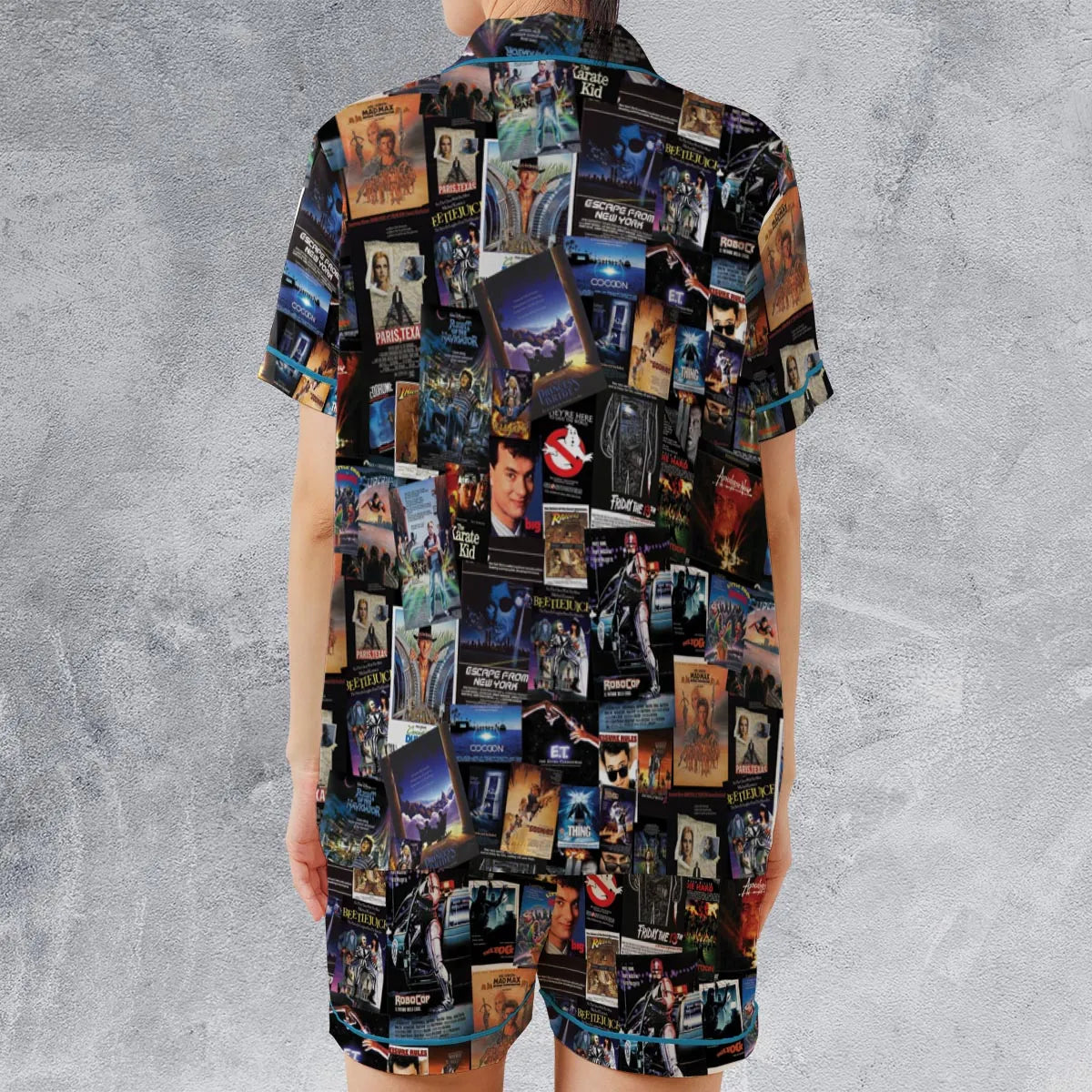 1980s Movie Satin Short-Sleeve Pajamas Set