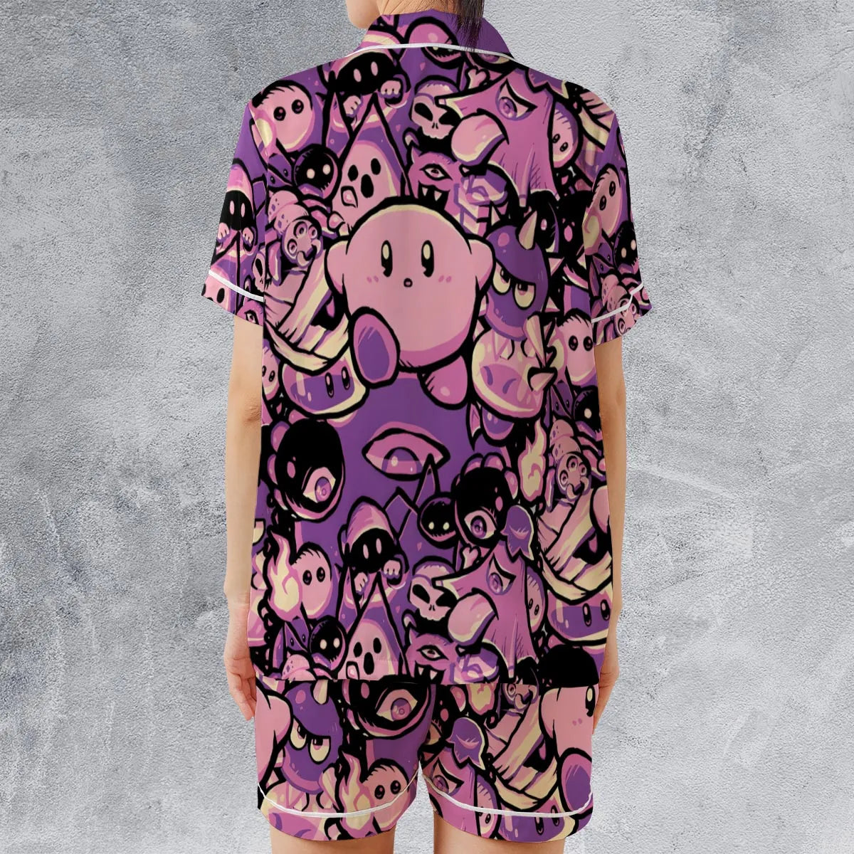 Nightmare Land Kirby Satin Short-Sleeve Pajamas Set