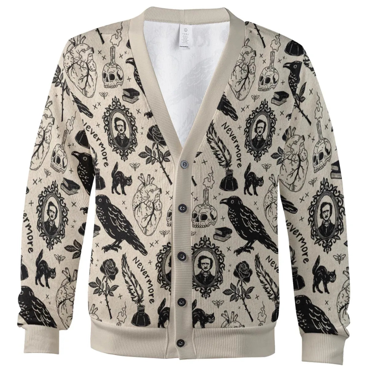 The Raven Nevermore Edgar Allan Poe Cardigan
