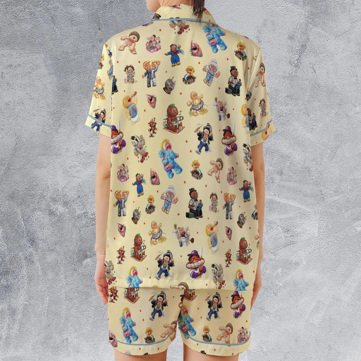 90s Garbage Pail Kids Satin Short-Sleeve Pajamas Set