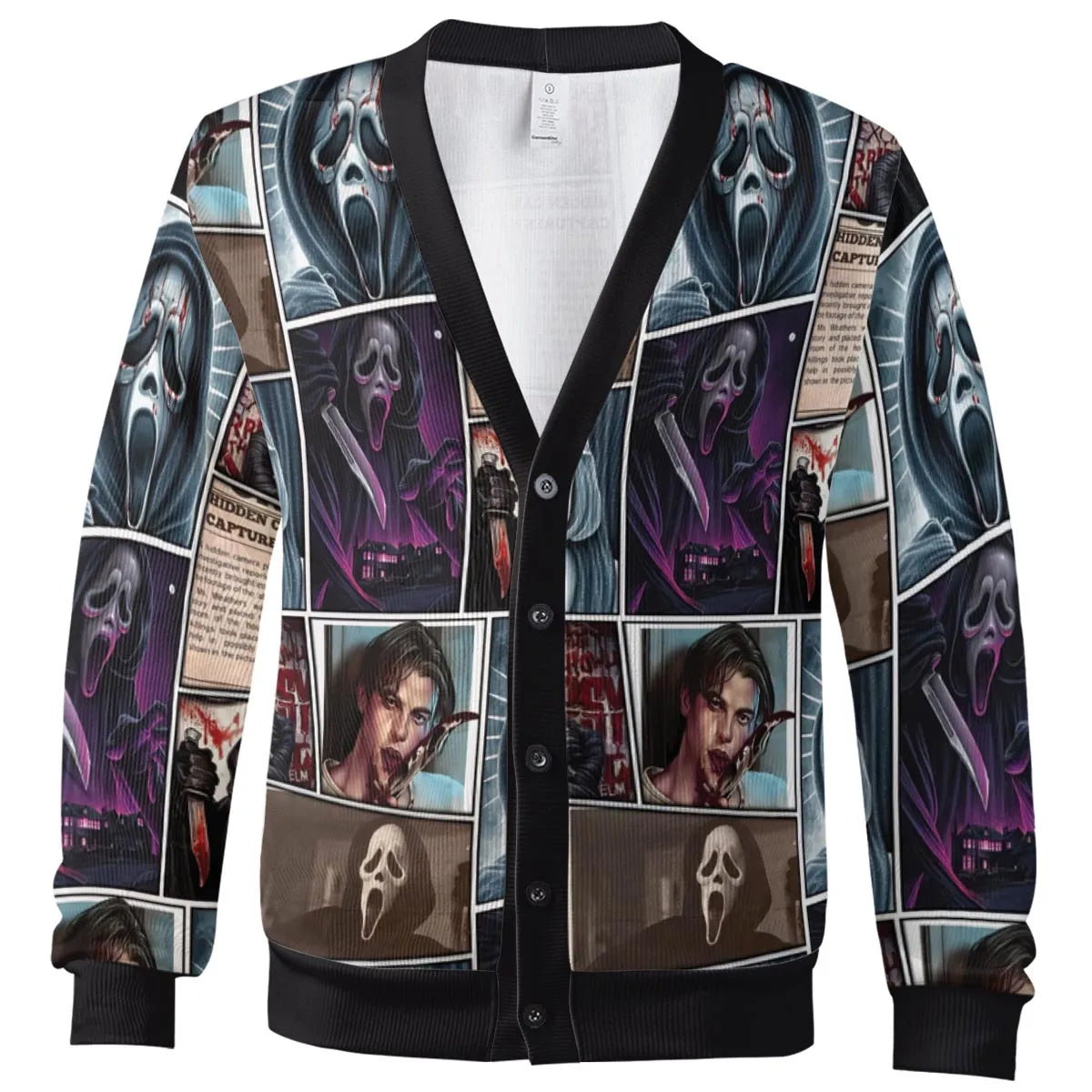 Scream Ghostface Horror Movie Halloween Cardigan