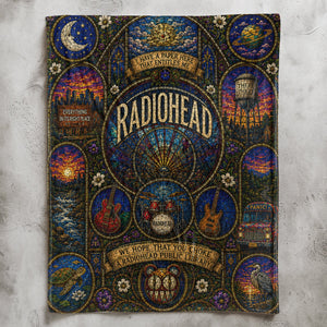 Radiohead Sherpa Blanket Modified Bear Stained Glass Blanket