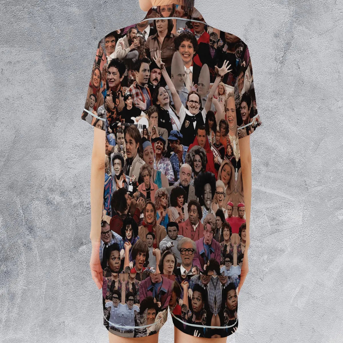 90s Saturday Crew SNL Satin Short-Sleeve Pajamas Set