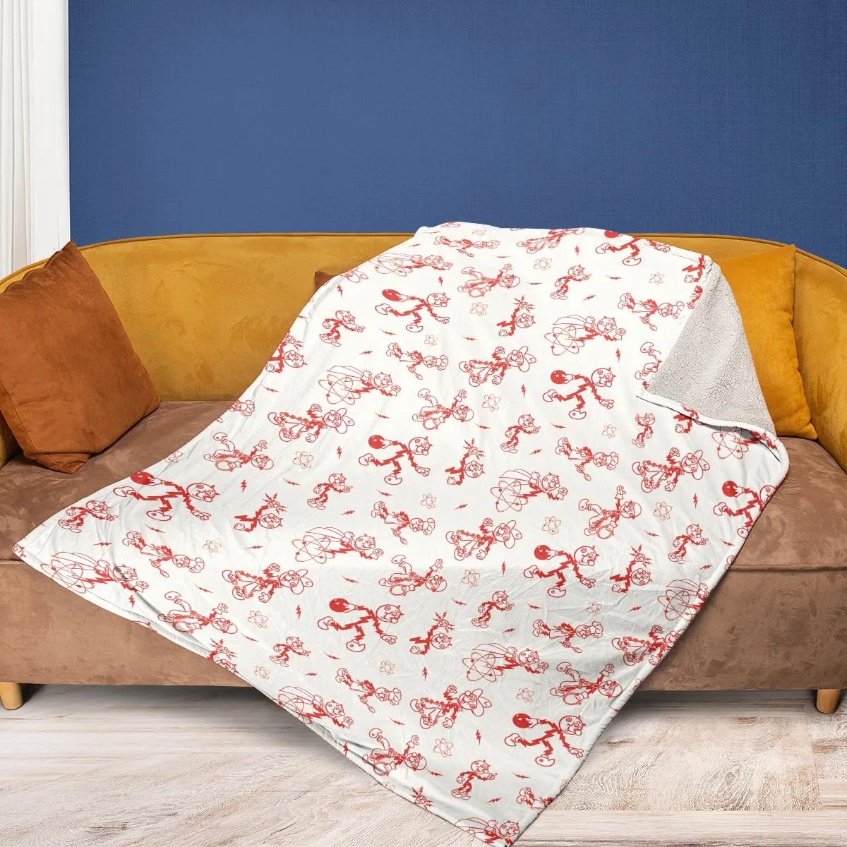 Vintage Style Nostalgic Reddy Kilowatt Fleece Blanket