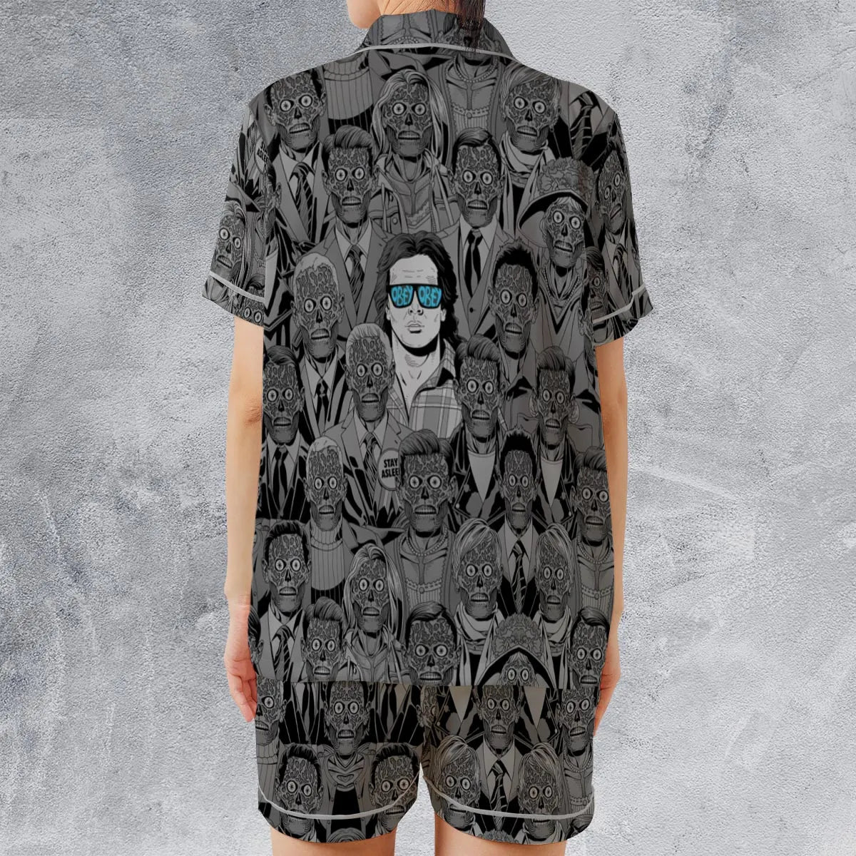 Obey Consume They Live Satin Short-Sleeve Pajamas Set