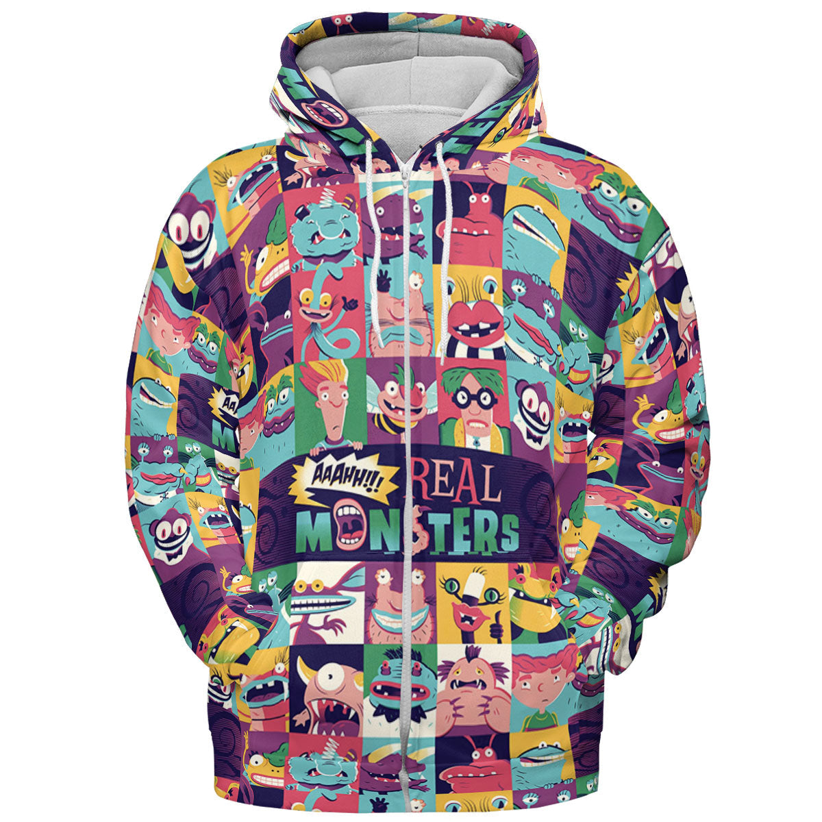 Aaahh!!! Real Monsters Characters Pattern All-over Print Hoodie