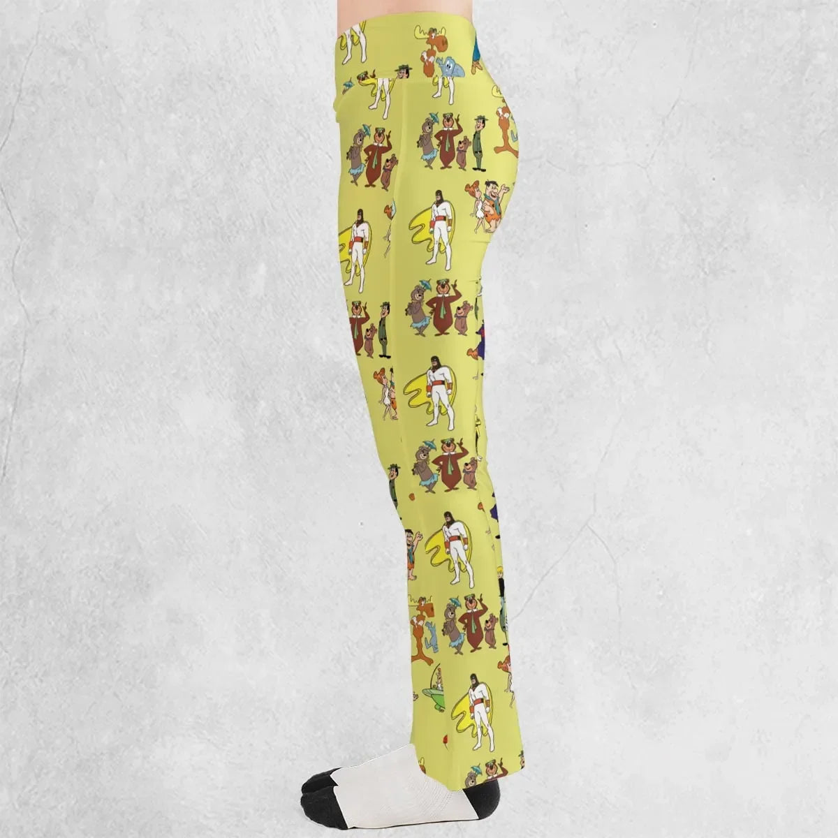 60s Cartoon Characters Flare Leggings