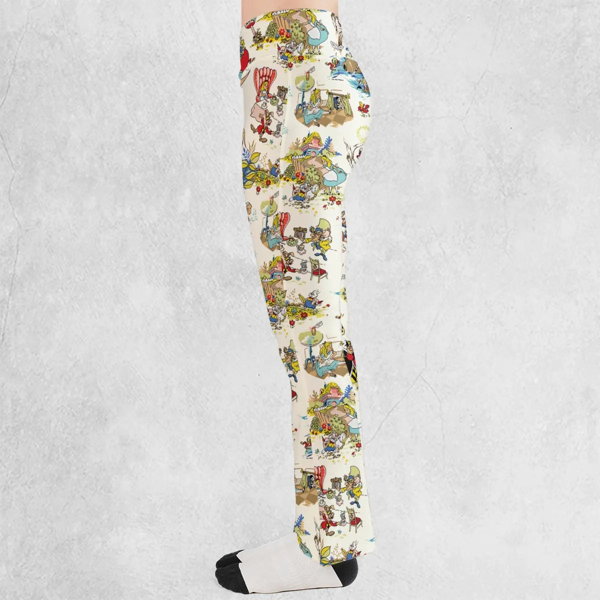 Alice In Wonderland Pattern Flare Leggings