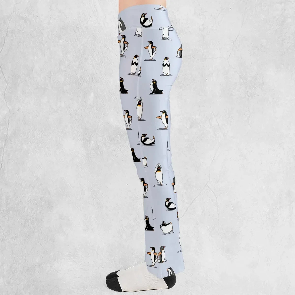 Penguin Yoga Pattern Flare Leggings