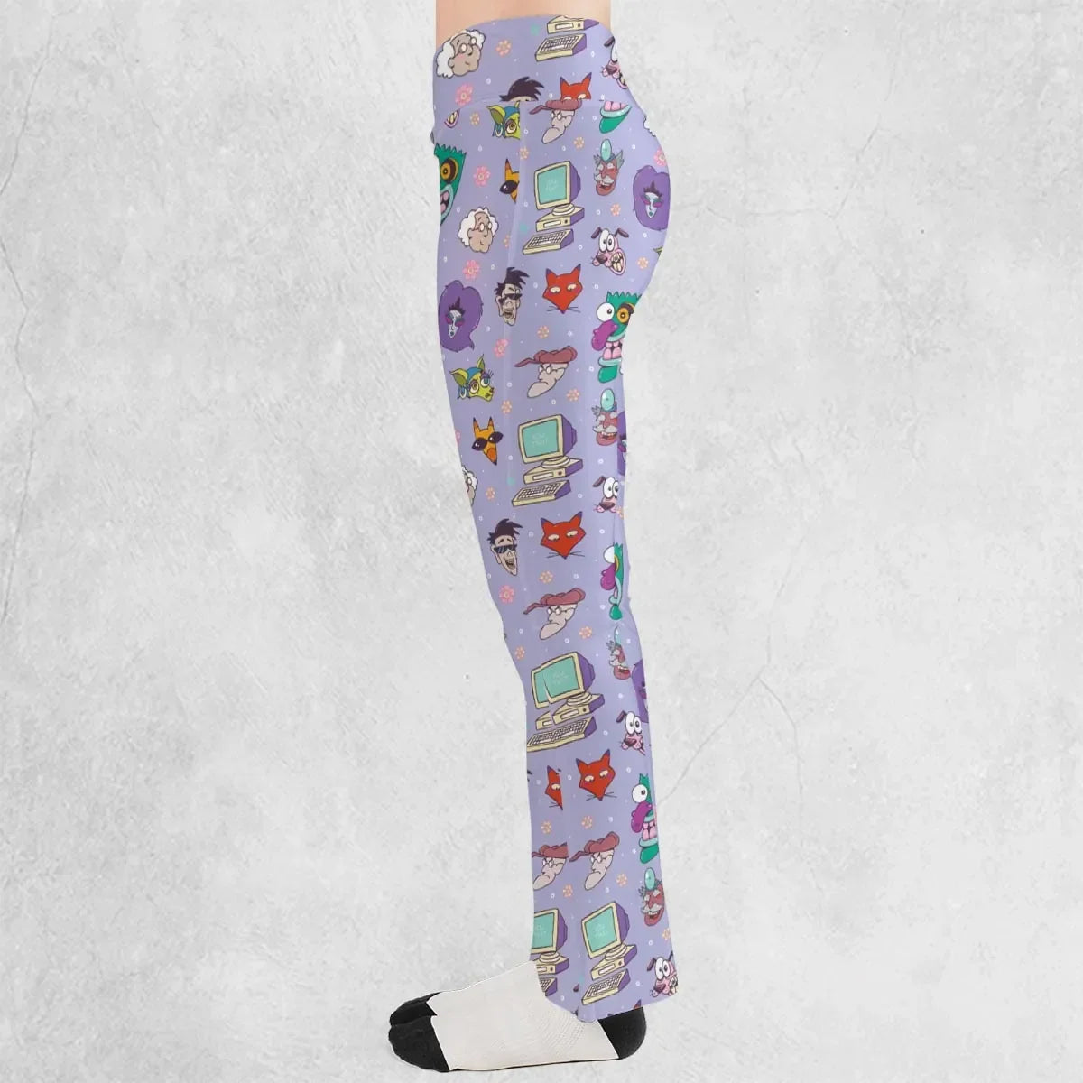 Courage the Cowardly Dog Characters Pattern Flare Leggings