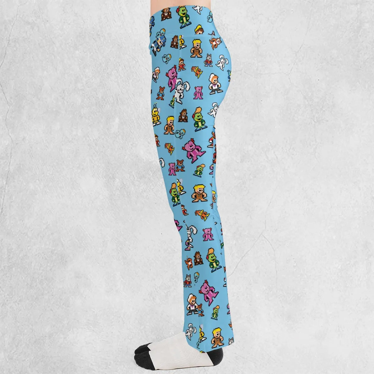 8-bit Breakfast Cereal Icons Flare Leggings