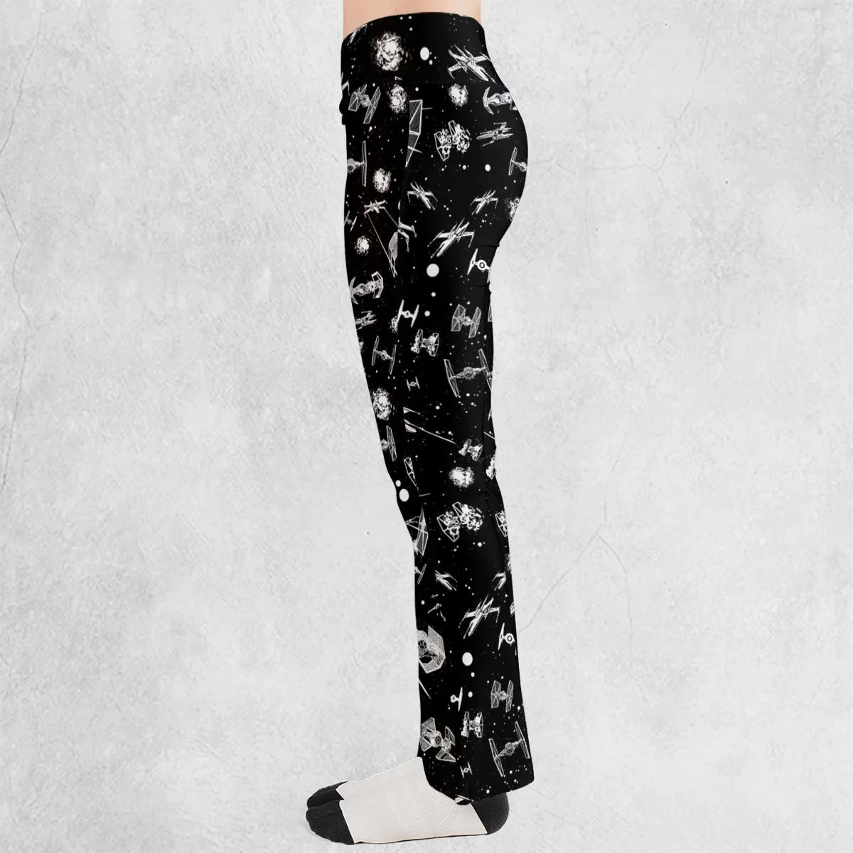 Space Ship Battle Star Wars Flare Leggings