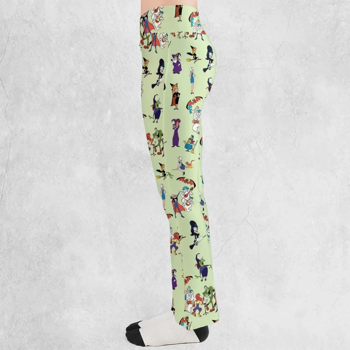 70s Witches Cartoon Characters Flare Leggings