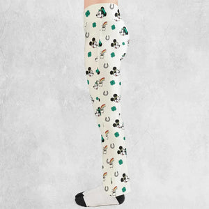 Mickey and Minnie St. Patrick's  Day Pattern Flare Leggings