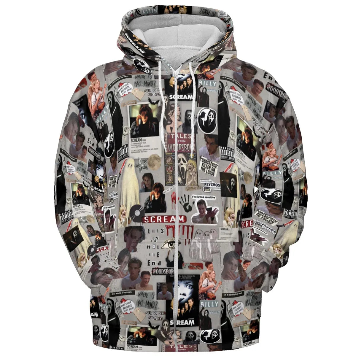Crime Scene Scream Aesthetic Pattern All-over Print Hoodie
