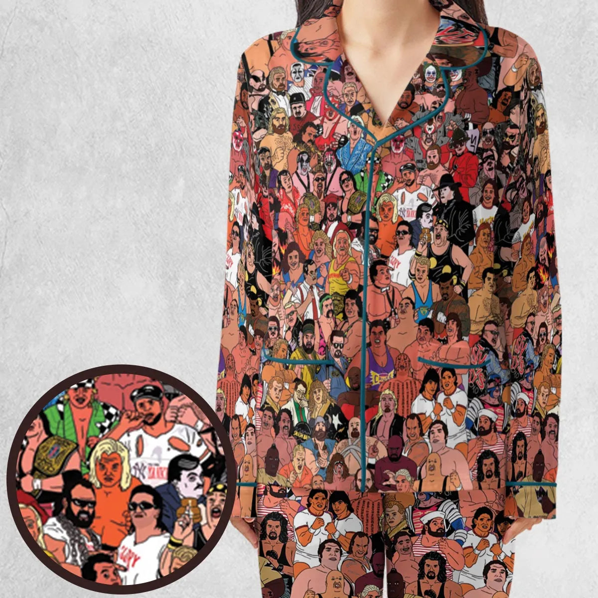 90s Professional Wrestlers Pajamas Set