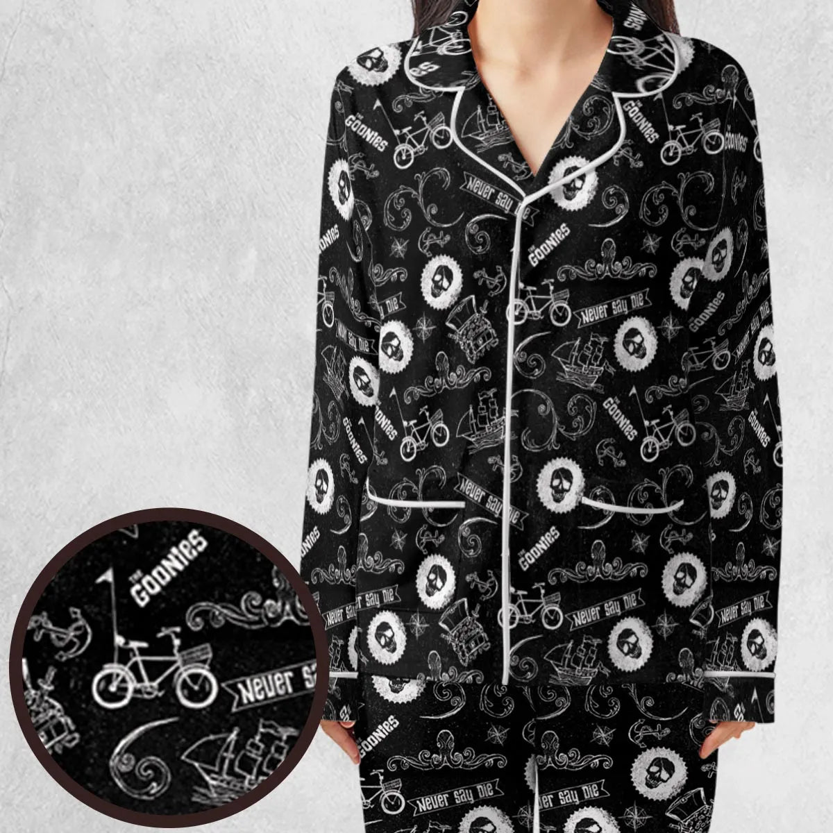 Never Say Die The Goonies Pattern Pajamas Set