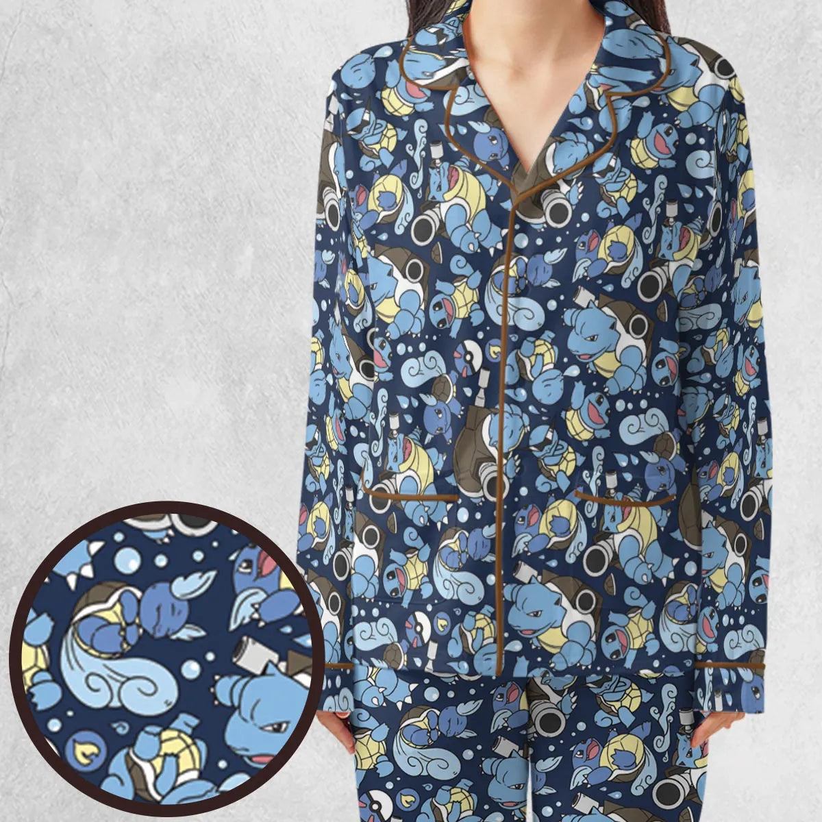 Blastoise Wartortle Squirtle Pokemon Pattern Pajamas Set