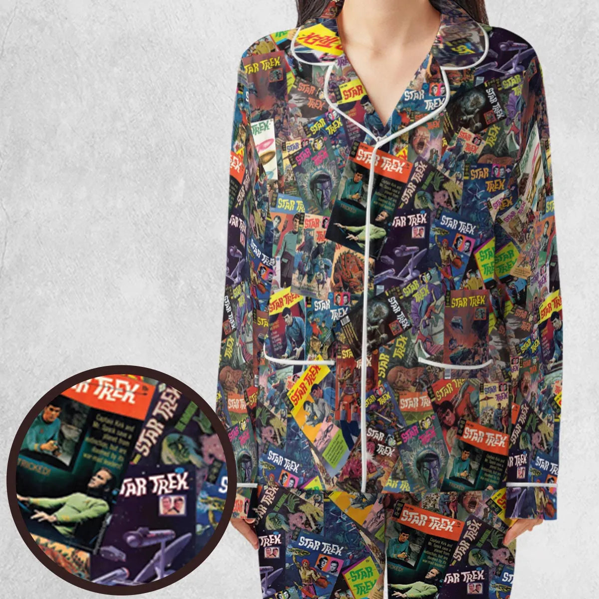 Vintage 1970s Star Trek Comic Books Collage Pajamas Set