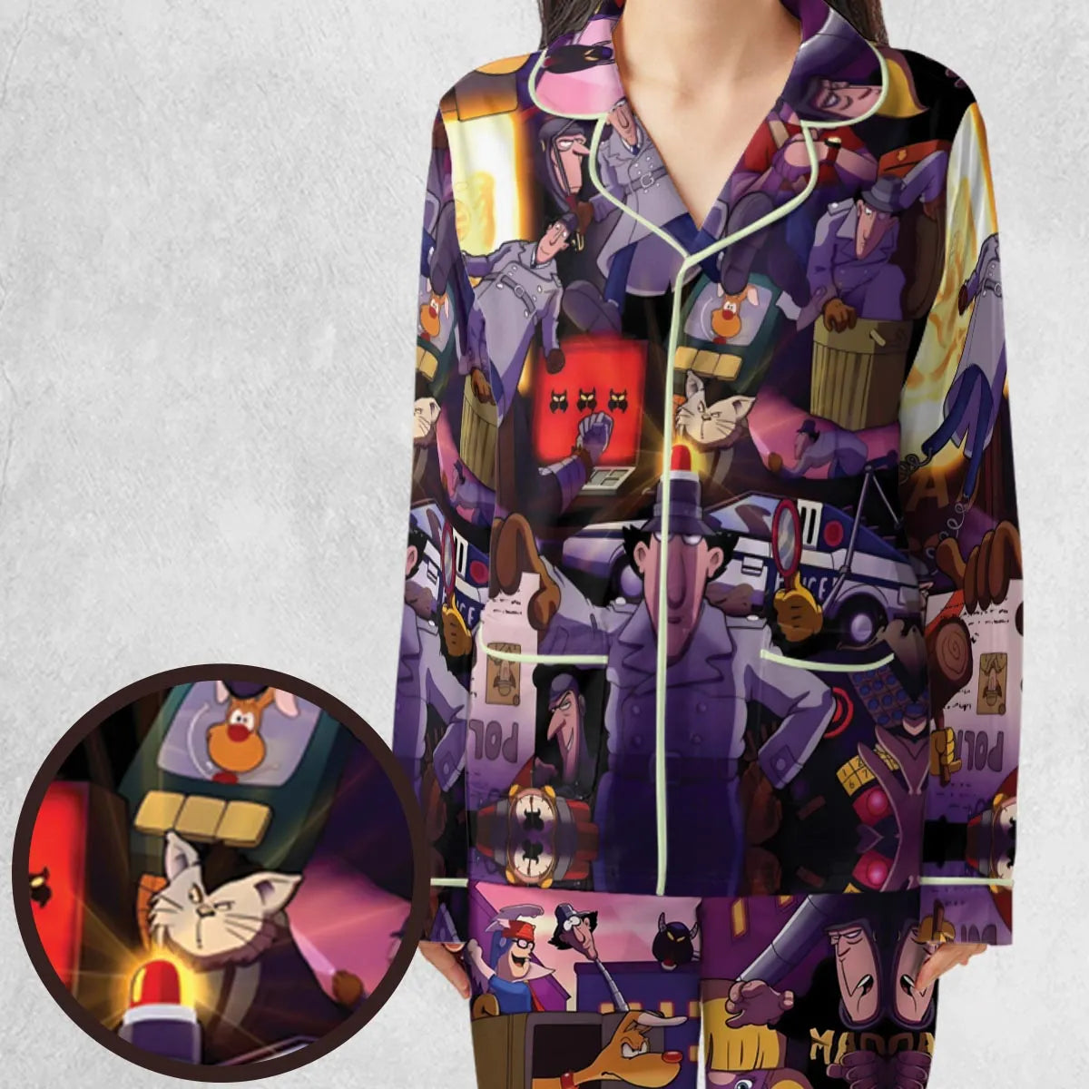 80s Cartoon Inspector Gadget Collage Pajamas Set