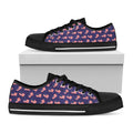 4th of July American Flag Pattern Print Black Low Top Sneakers