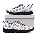 4th of July USA Star Pattern Print Black Running Shoes
