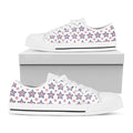 4th of July USA Star Pattern Print White Low Top Sneakers