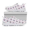 4th of July USA Star Pattern Print White Running Shoes