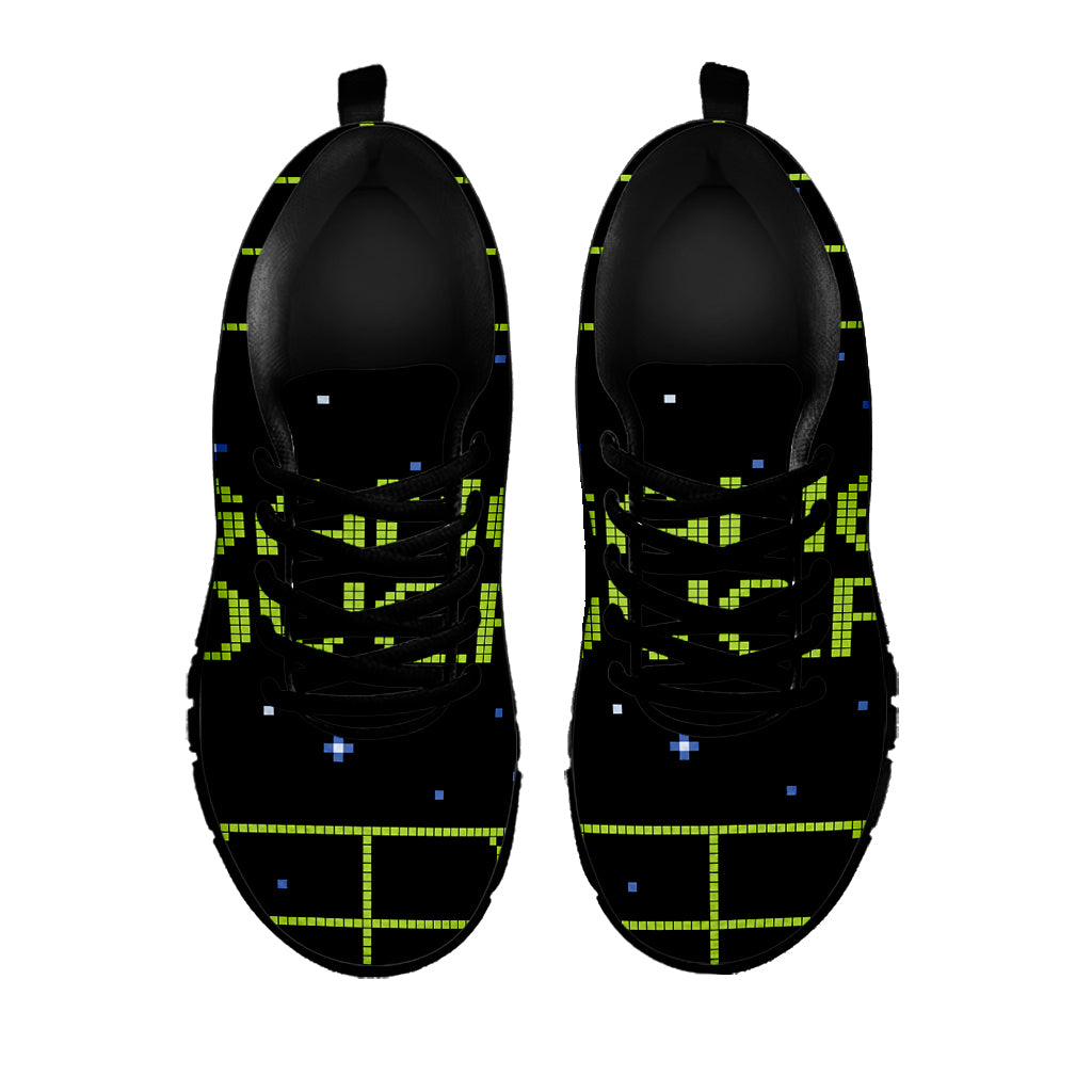 8-Bit Game Over Print Black Running Shoes