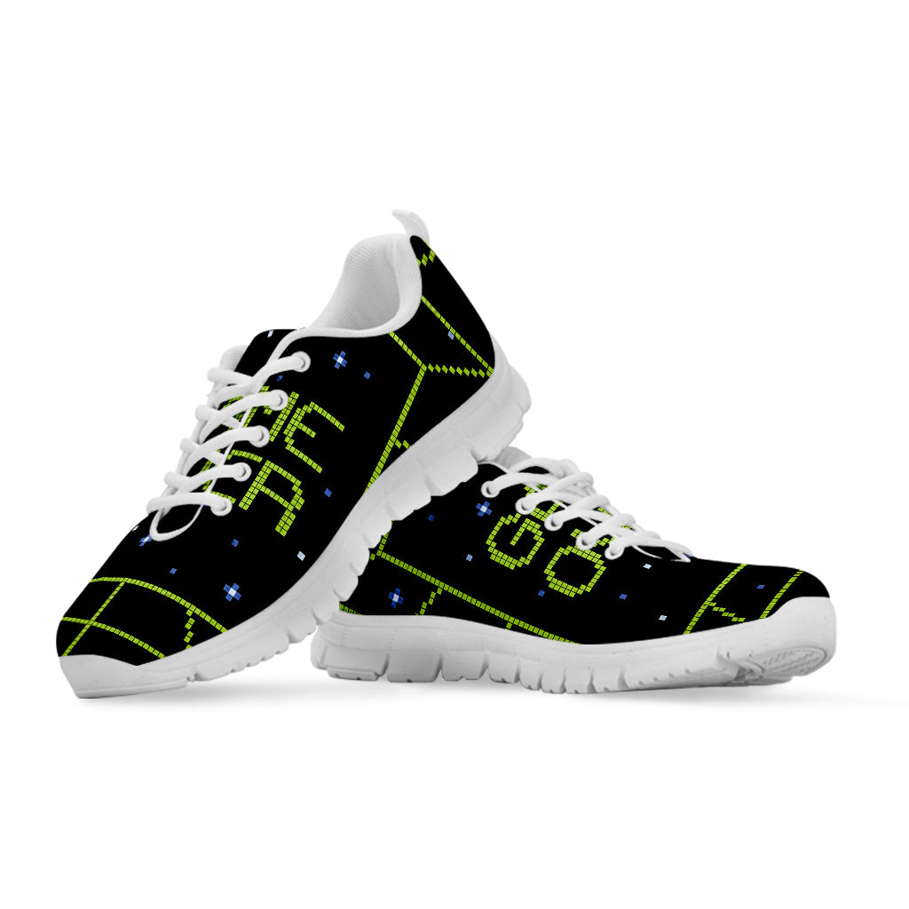 8-Bit Game Over Print White Running Shoes